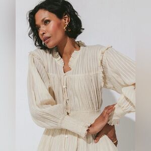 Cleobella Ivory Taylor Ankle Maxi Dress - Organic Cotton Size Small $268 msrp